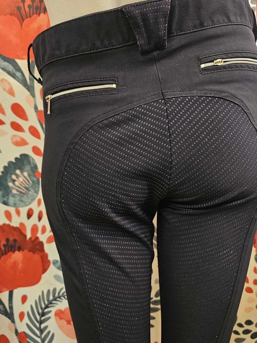 Equiline Women's Navy Riding Leggings with Full Seat - Picture 2 of 7